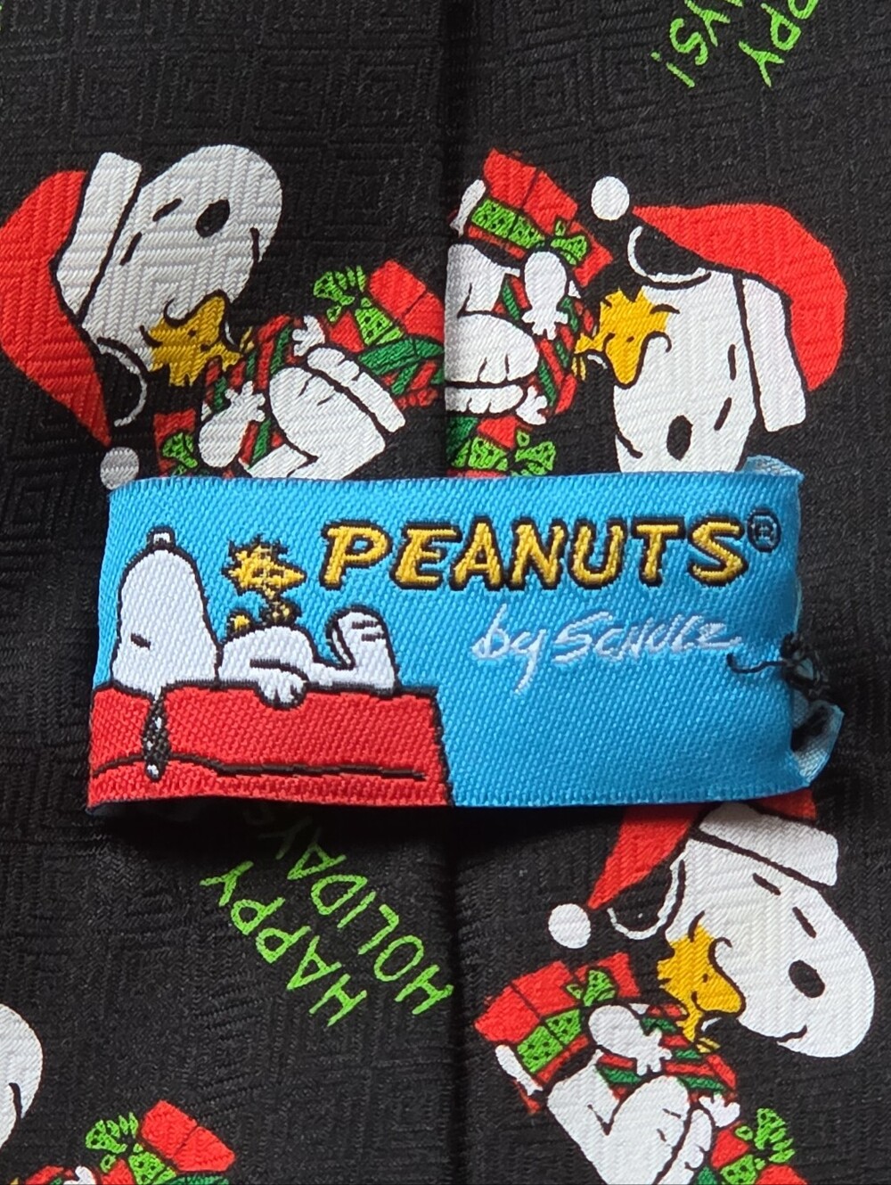Peanuts Snoopy & Woodstock Christmas Holiday Neck Tie Vintage W-3.5" L-58"
